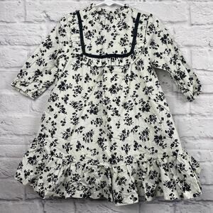 K2023 Flora A Lined Dress Ruffle Collar size 110 (4T 4-5yrs)